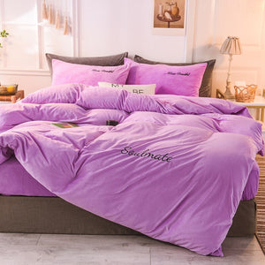 Velvet Duvet Bedding Set