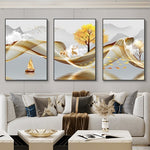 Nordic Luxury Ribbon Abstract Wall Art