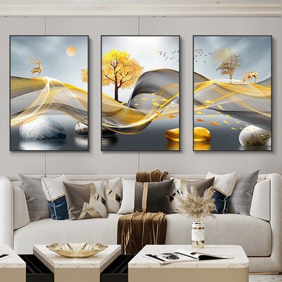 Nordic Luxury Ribbon Abstract Wall Art