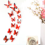 12Pcs Butterfly Colorful Wall Stickers