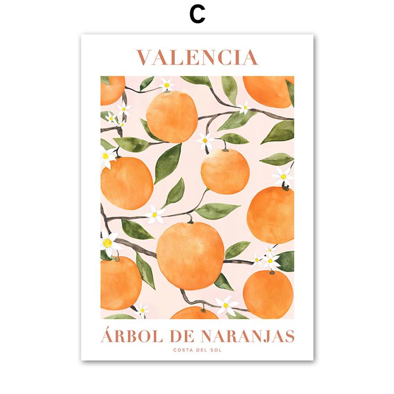 Orange Positano Lemon Flowers Wall Art