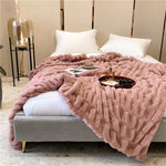 Faux Rabbit Fur Winter Warm Blanket