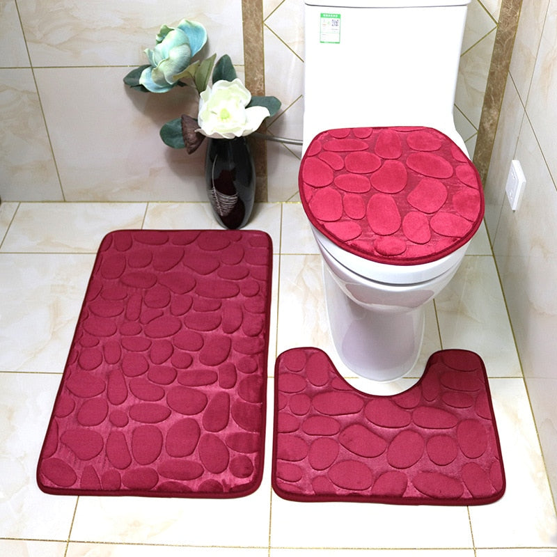 Non Slip Cobblestone Bath Mat set