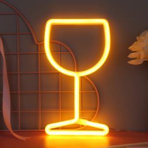 LED Wine Glass Neon Light