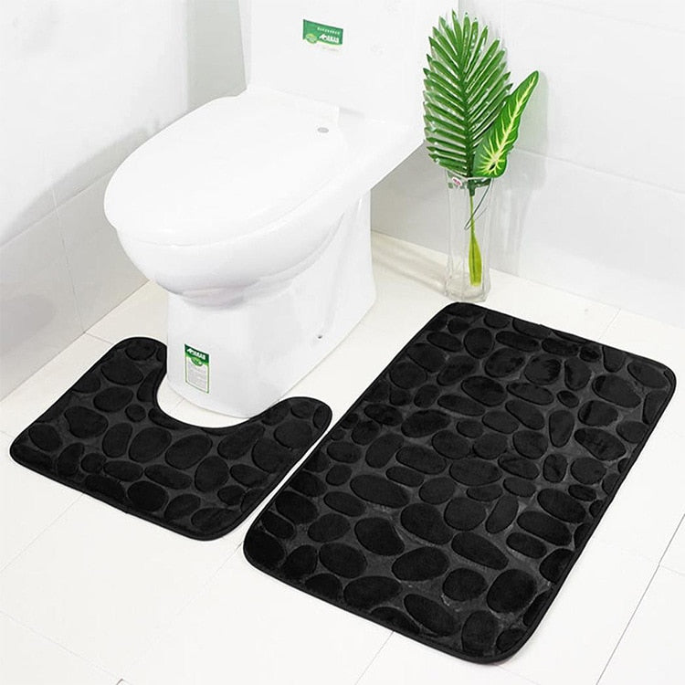 Non Slip Cobblestone Bath Mat set