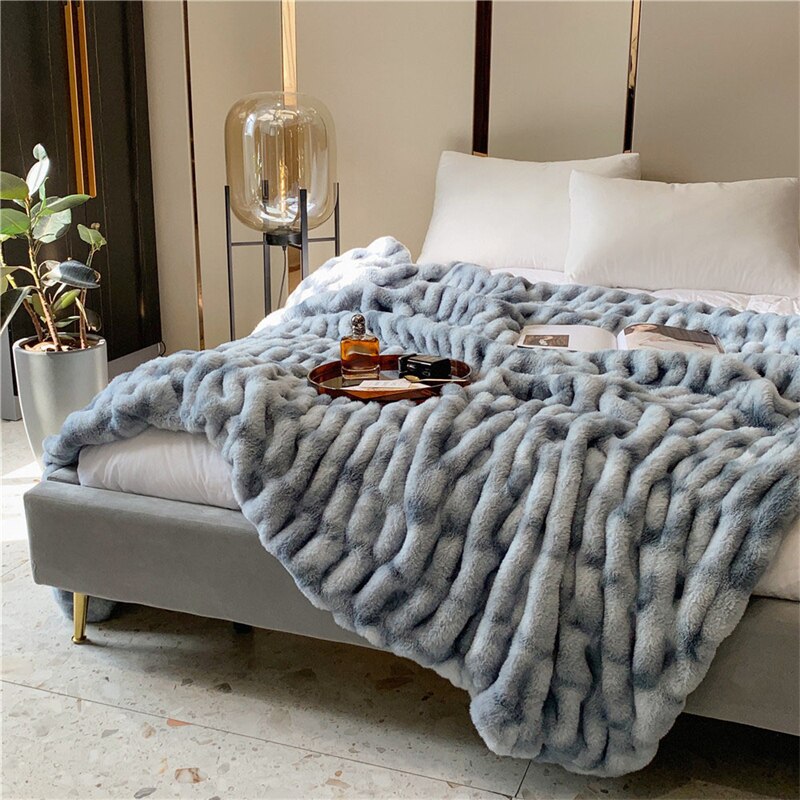 Faux Rabbit Fur Winter Warm Blanket