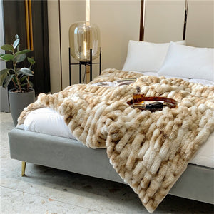 Faux Rabbit Fur Winter Warm Blanket