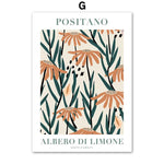 Orange Positano Lemon Flowers Wall Art