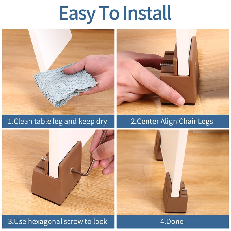 Chair Feet Riser Screw Clamp