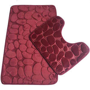 Non Slip Cobblestone Bath Mat set