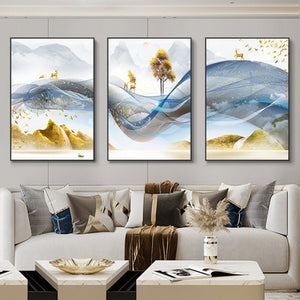 Nordic Luxury Ribbon Abstract Wall Art