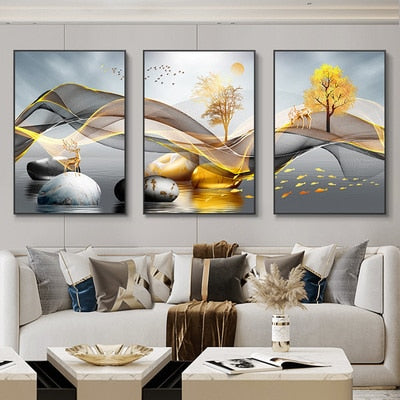 Nordic Luxury Ribbon Abstract Wall Art