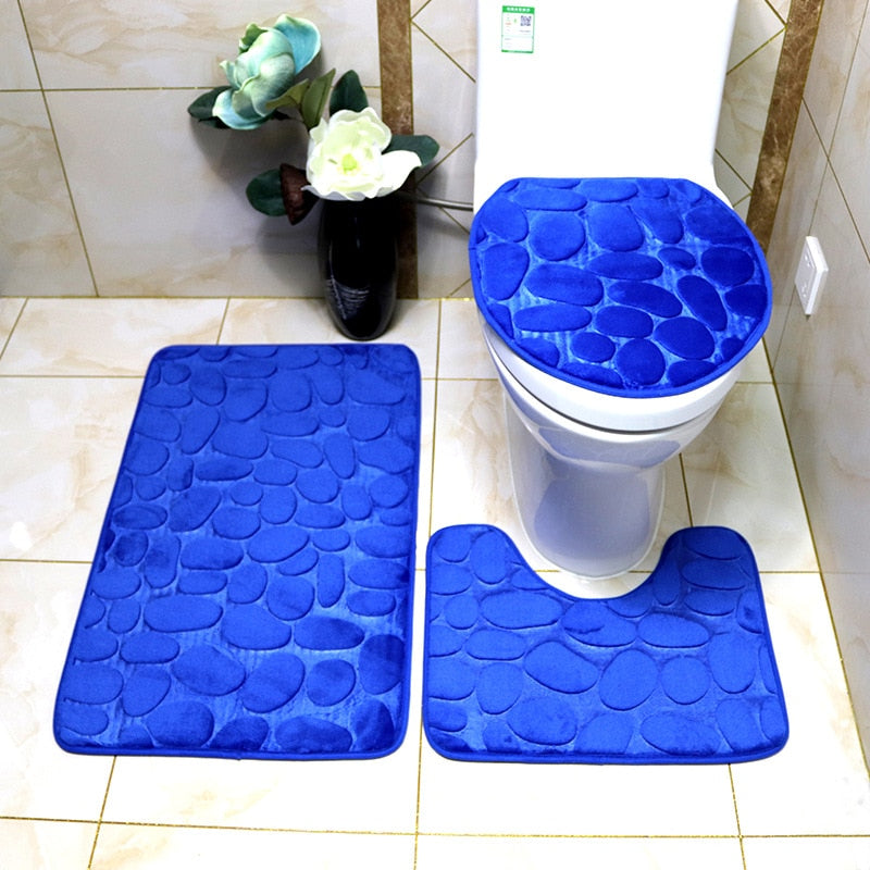 Non Slip Cobblestone Bath Mat set