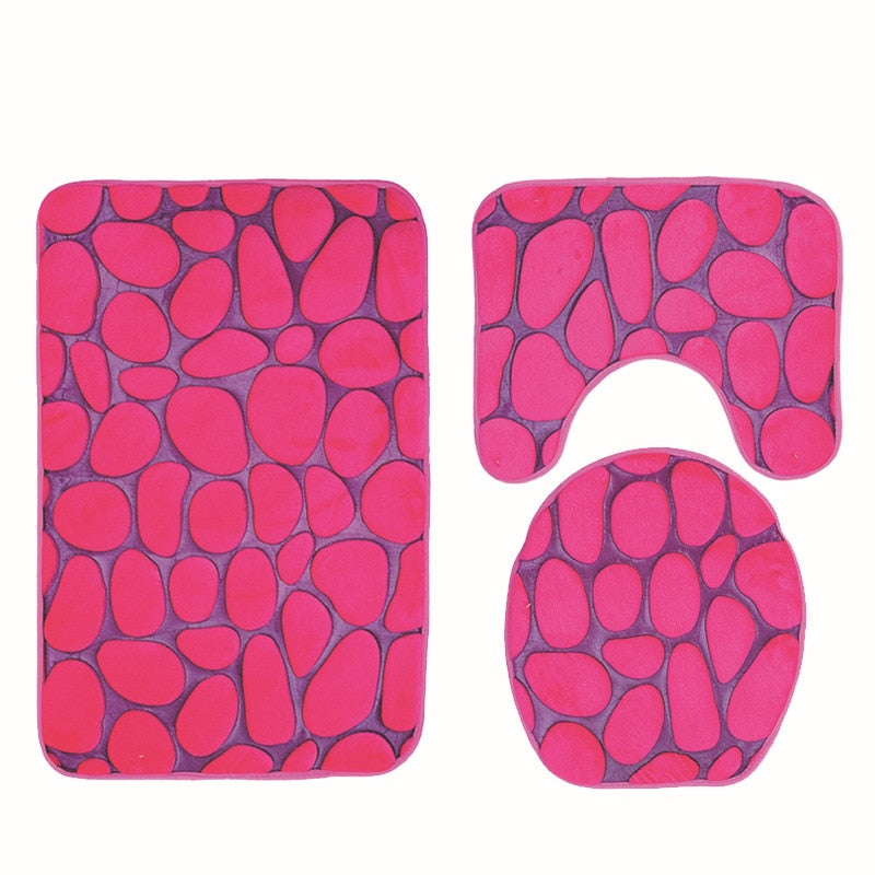 Non Slip Cobblestone Bath Mat set